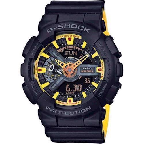 Image of Casio G-Shock sort resin med stål quartz multifunktion Herre ur, model GA-110BY-1AER